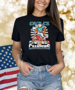 Official Philadelphia Eagles Beat Stomp Kansas City Chiefs Champions Super Bowl LIX 40 22 Mascot Helmets February 9 2025 Caesars Superdome New Orleans Shirt