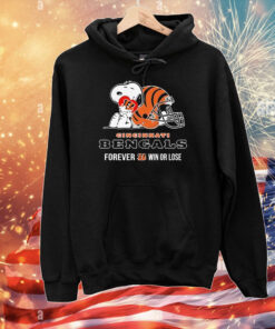 Official Snoopy Cincinnati Bengals Forever Win Or Lose Helmet T-Shirt