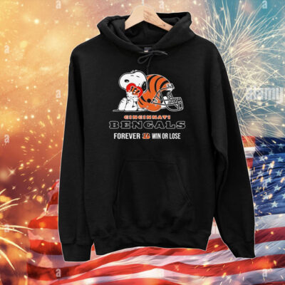 Official Snoopy Cincinnati Bengals Forever Win Or Lose Helmet T-Shirt