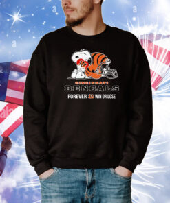 Official Snoopy Cincinnati Bengals Forever Win Or Lose Helmet T-Shirt