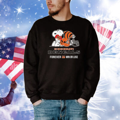 Official Snoopy Cincinnati Bengals Forever Win Or Lose Helmet T-Shirt