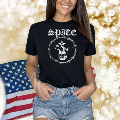 Official Spite Pain Is A Place On Earth Dedication To Flesh Barbed Skull Chains Shirt