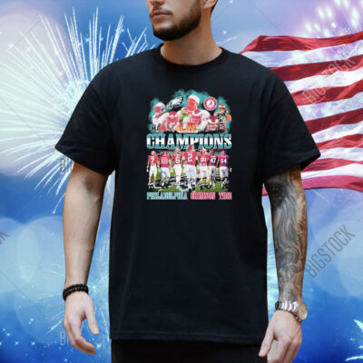 Philadelphia Eagles Philly X Alabama Crimson Tide Super Bowl LIX Champions Signatures Shirt