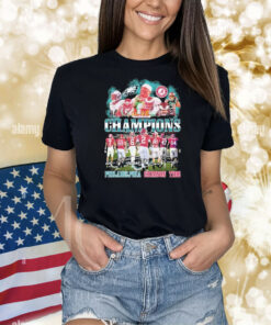 Philadelphia Eagles Philly X Alabama Crimson Tide Super Bowl LIX Champions Signatures Shirt