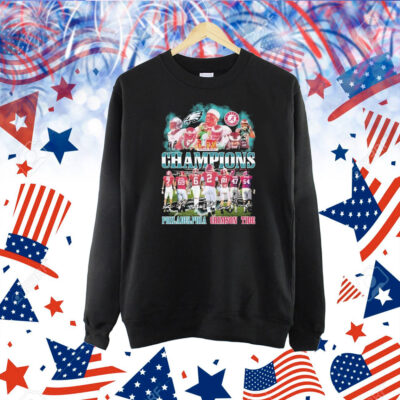 Philadelphia Eagles Philly X Alabama Crimson Tide Super Bowl LIX Champions Signatures Shirt