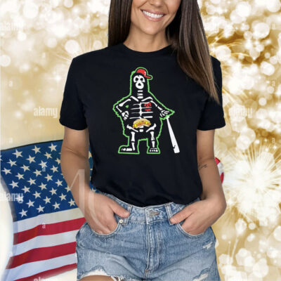 Philadelphia Phillies Philly Phan To The Bone Phillie Phanatic Mascot Skeleton Shirt