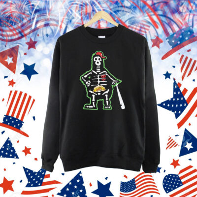 Philadelphia Phillies Philly Phan To The Bone Phillie Phanatic Mascot Skeleton Shirt