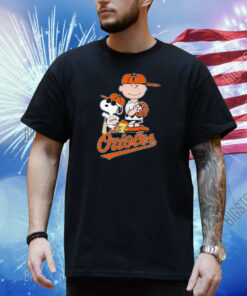 Snoopy And Charlie Brown Woodstock Fan Baltimore Orioles Shirt