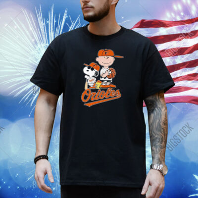 Snoopy And Charlie Brown Woodstock Fan Baltimore Orioles Shirt