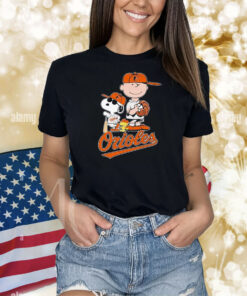Snoopy And Charlie Brown Woodstock Fan Baltimore Orioles Shirt