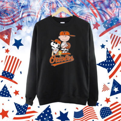 Snoopy And Charlie Brown Woodstock Fan Baltimore Orioles Shirt