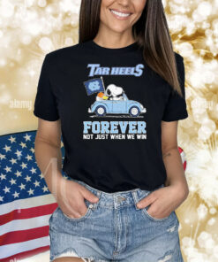 Snoopy And Woodstock Driving Car UNC North Carolina Tar Heels Forever Not Just When We Win Shirt
