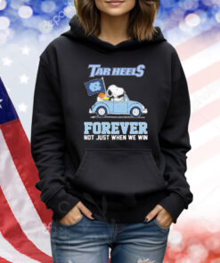 Snoopy And Woodstock Driving Car UNC North Carolina Tar Heels Forever Not Just When We Win Shirt