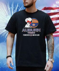 Snoopy Hug Heart Auburn Tigers Forever Win Or Lose Shirt