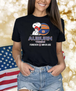 Snoopy Hug Heart Auburn Tigers Forever Win Or Lose Shirt