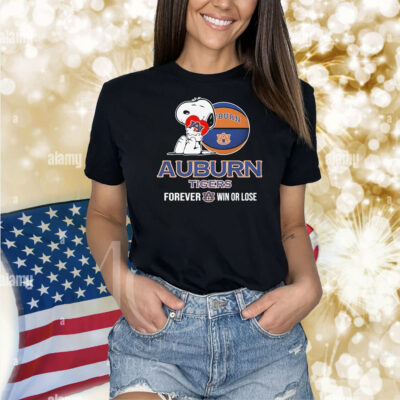 Snoopy Hug Heart Auburn Tigers Forever Win Or Lose Shirt