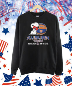 Snoopy Hug Heart Auburn Tigers Forever Win Or Lose Shirt