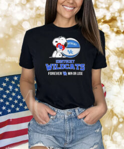 Snoopy Hug Heart Kentucky Wildcats Forever Win Or Lose Shirt