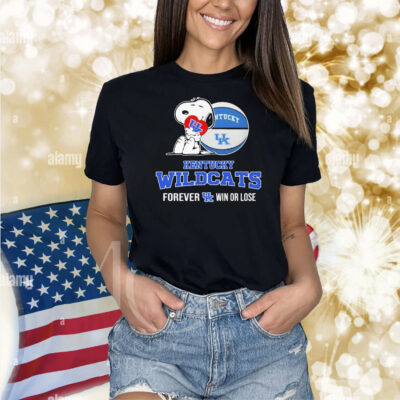 Snoopy Hug Heart Kentucky Wildcats Forever Win Or Lose Shirt