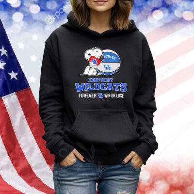 Snoopy Hug Heart Kentucky Wildcats Forever Win Or Lose Shirt