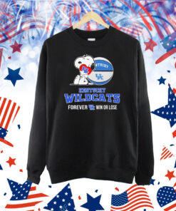 Snoopy Hug Heart Kentucky Wildcats Forever Win Or Lose Shirt