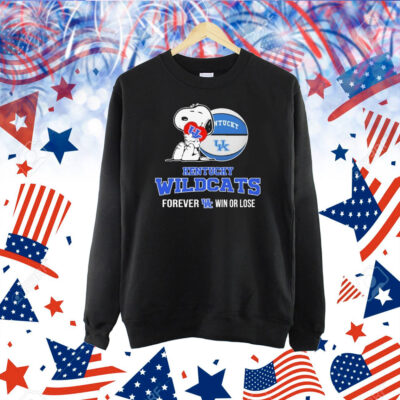 Snoopy Hug Heart Kentucky Wildcats Forever Win Or Lose Shirt
