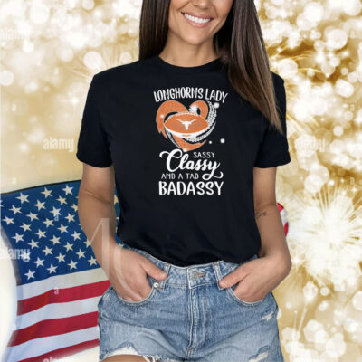 Texas Longhorns Lady Sassy Classy And A Tad Badassy Diamond Heart Shirt