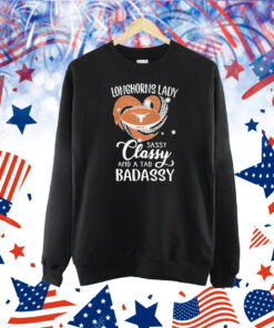 Texas Longhorns Lady Sassy Classy And A Tad Badassy Diamond Heart Shirt