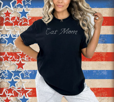 Cat Mom Rhinestones Shirt