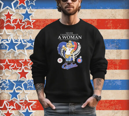 Never Underestimate A Woman Who Understands Baseball And Loves Chicago Cubs Clark Mascot Diamond Heart T-Shirt