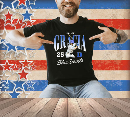 Official AJ Gracia 25 Duke Blue Devils Baseball NCAA Division I Graphic Shirt