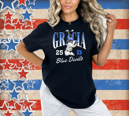 Official AJ Gracia 25 Duke Blue Devils Baseball NCAA Division I Graphic Shirt