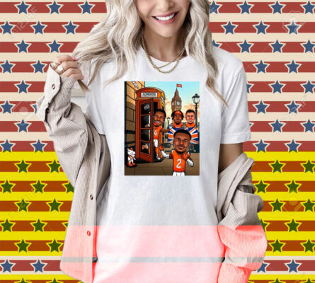 Official Denver Broncos London Is Broncos Country London Calling Caricatures Poster Shirt
