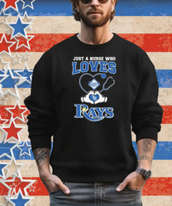 Official Just A Nurse Who Loves Tampa Bay Rays Heart Hands T-Shirt