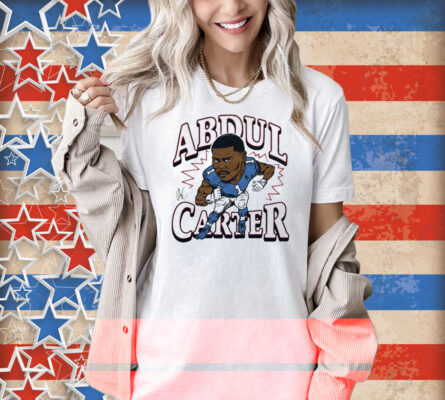 Official New York Giants NFL Football Abdul Carter Caricature Signature 2025 Shirt