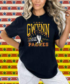 Official Tony Gwynn San Diego Padres 5X Gold Glove Winner Graphic Player Signature Shirt