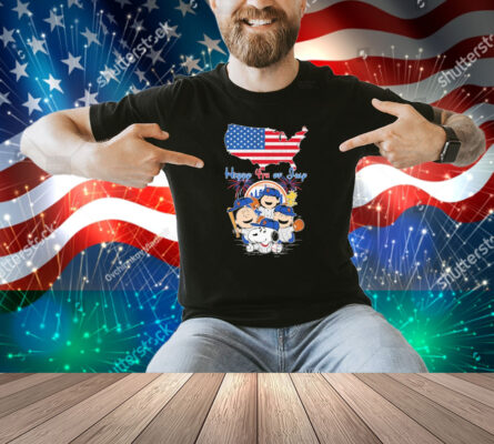 Snoopy And Friends The Peanuts New York Yankees Happy 4th Of July USA Map Shirt