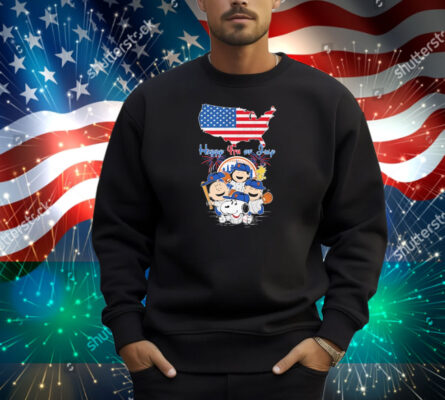 Snoopy And Friends The Peanuts New York Yankees Happy 4th Of July USA Map Shirt