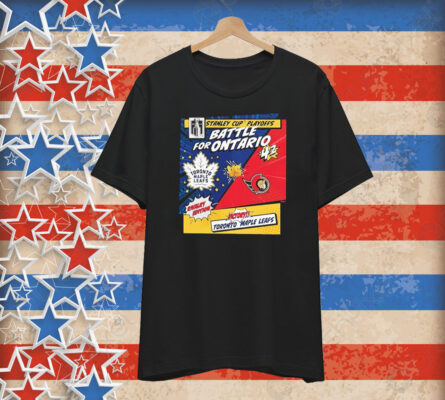 Toronto Maple Leafs vs. Ottawa Senators 2025 Stanley Cup Playoffs Battle For Ontario Rivalry Comic Pop T-Shirt