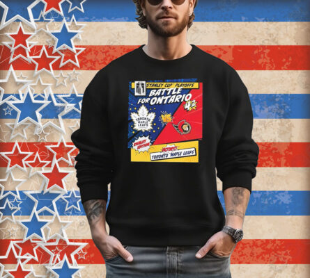 Toronto Maple Leafs vs. Ottawa Senators 2025 Stanley Cup Playoffs Battle For Ontario Rivalry Comic Pop T-Shirt