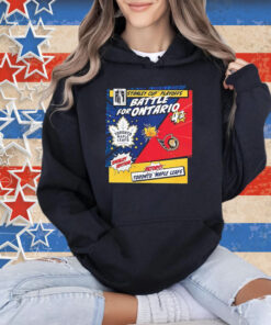 Toronto Maple Leafs vs. Ottawa Senators 2025 Stanley Cup Playoffs Battle For Ontario Rivalry Comic Pop T-Shirt