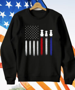 American Flag with Dog Silhouettes Pet Lover 4th of July T-Shirt