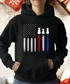 American Flag with Dog Silhouettes Pet Lover 4th of July T-Shirt