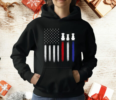 American Flag with Dog Silhouettes Pet Lover 4th of July T-Shirt