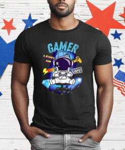 Astronaut Gamer level Up Game Over T-Shirt