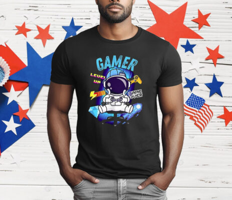 Astronaut Gamer level Up Game Over T-Shirt