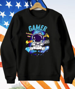 Astronaut Gamer level Up Game Over T-Shirt