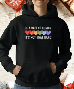 Be A Decent Human It's Not That Hard Funny LGBT Heart T-Shirt