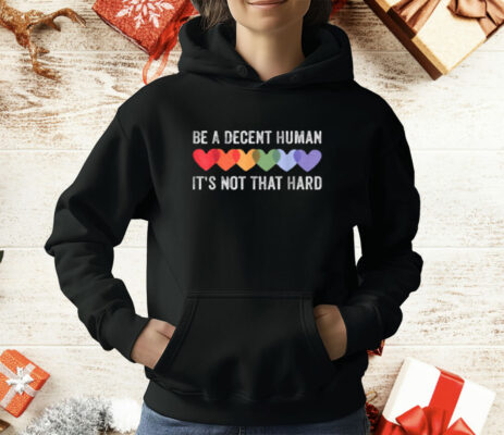 Be A Decent Human It's Not That Hard Funny LGBT Heart T-Shirt