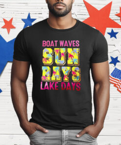 Boat Waves Sun Rays lake Days T-Shirt